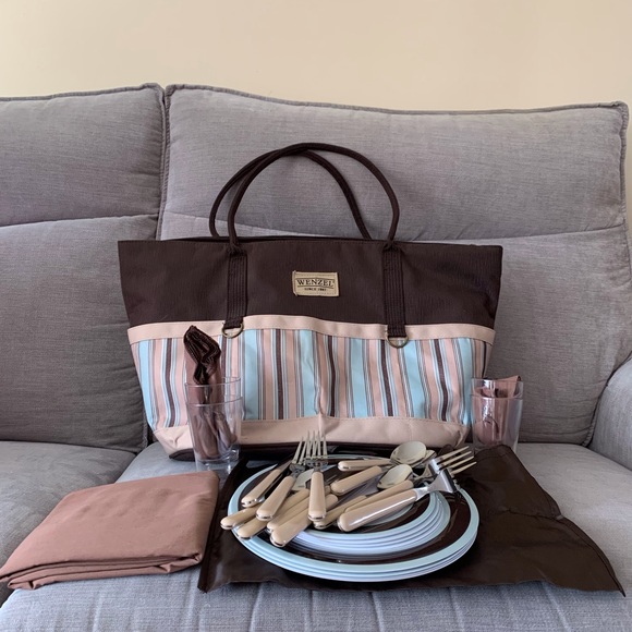 Picnic Wenzel Tote Bag Set for 4 Persons - Picture 1 of 12